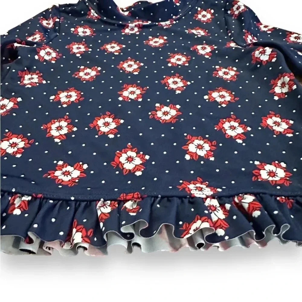 Janie & Jack | Floral Ruffled Rash Guard (4) 🌹 - Picture 2 of 5
